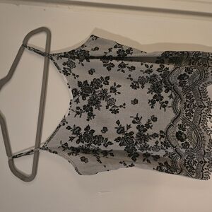 Elegant Black Floral Tank Top